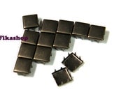 9mm 100pcs Brass flat head square studs ( 8 legs ) / HIGH Quality - Fikashop