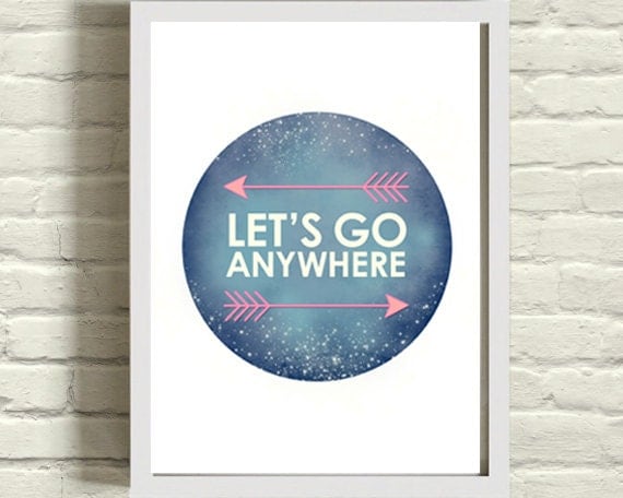 Typography graphic art print / adventure / constellation / tribal arrow / circle wall art / inspirational