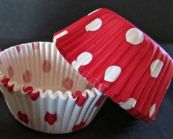 Mini Minnie Mouse Cupcake Liners Red & White Polka Dots  (50)