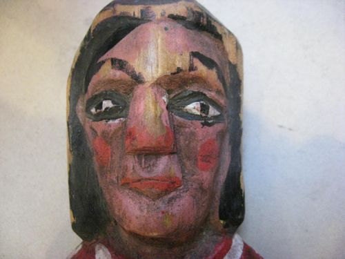 Wooden Mexican Figurine of a Woman
