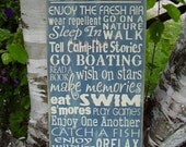 Lake Rules Subway/Typography Word Art Sign