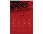 2013 Wall Calendar, Year at a glance Photo Calendar, Buy 2 get 1 for free, Size 12x18, Fine Art Photography, Red Flower Macro