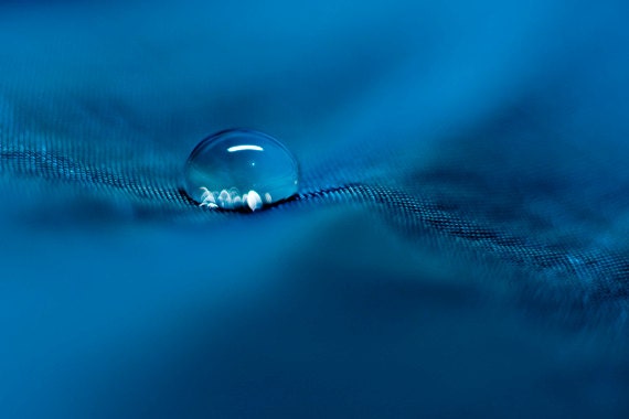 Droplet Photograph 8x12 water drop abstract blue photo print fine art photography wall art decor