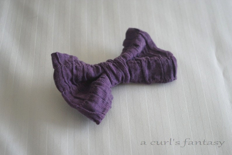 Small Ruffled Purple Hair Bow