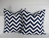 Decorative Pillows Navy Zig Zag 14 x 14 Pillows - Accent Pillow Covers Decorative Throw Pillow Covers
