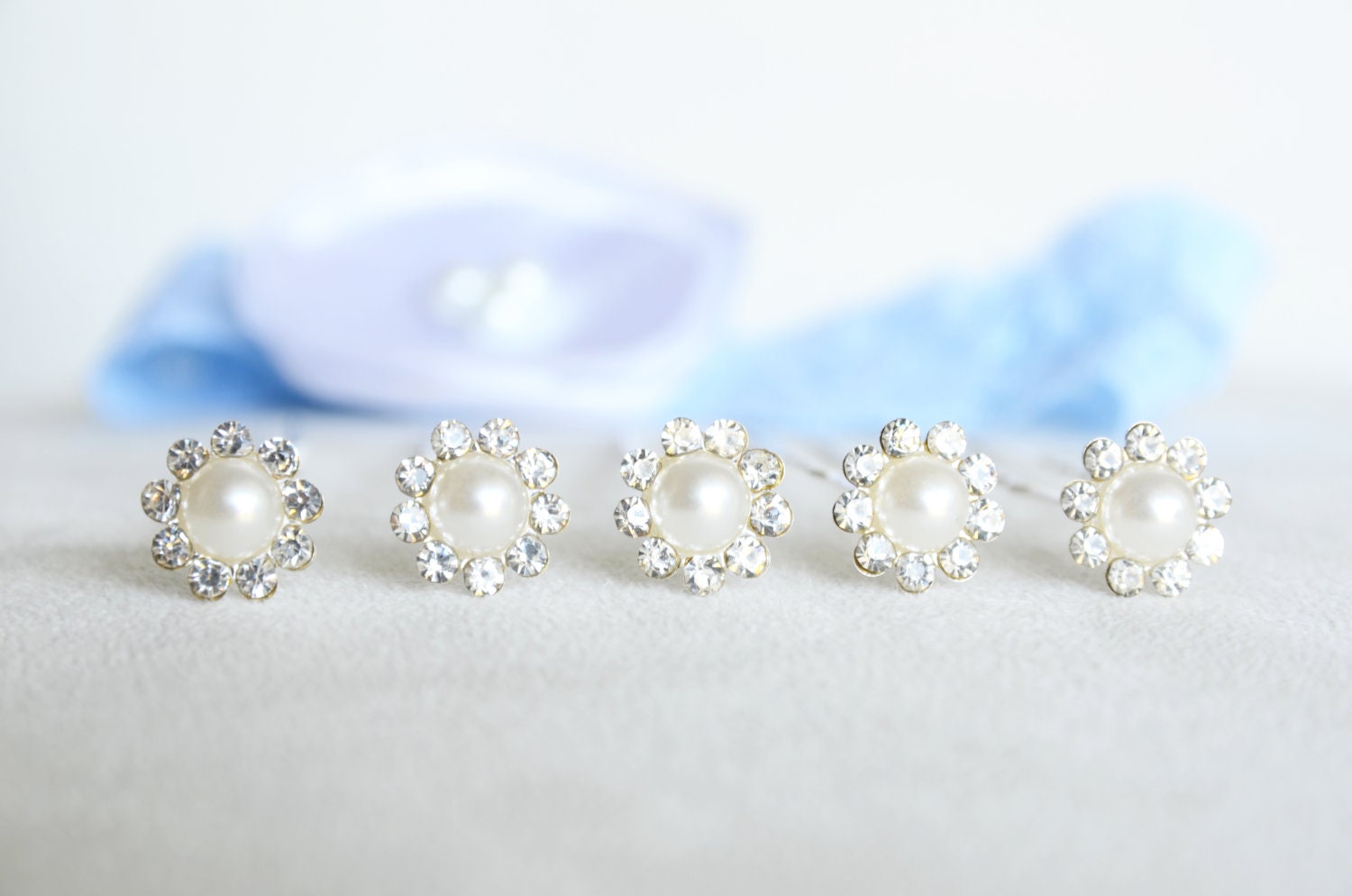 swarovski clear crystal pearl hair pin wedding bridal hair pin bridesmaids hair pin 5 pieces silver plated hair pin