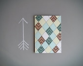 geometric note card .  modern blank notecard . chevron . diamond . arrow . geometric stationery. coral . aqua . yellow .