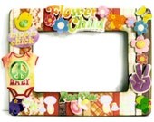 Decorative Picture Frame Collage - Nursery Decor Baby Girl (Hippie / Boho / Embellished) Flower Child Elephants