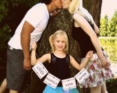 Wood Look Happily Ever After Garland/Banner-Family, Anniversary or Wedding Photo Booth Prop on White Paper
