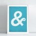 Ampersand wall decor - choose your color - retro-style typography poster print A3