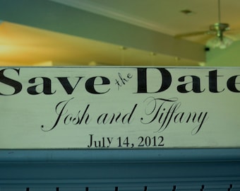 Save the Date Sign, Custom Wood Sign, Personalized, Save The Date personalized sign