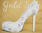 Rhinestone Wedding Shoes with Pearls and Rhinestones
