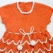RESERVED Vintage dress, toddler 2T. Orange-red and white. Hand knit