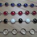 Ski Blue Glass Bead Bracelet, Royal Blue, Ruby Red, Blank and White, Clear glass bead, Treasury Item