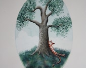 original illustration. watercolour painting for kids decor and bedrooms.nurseries Fox sleeping. Book illustration.