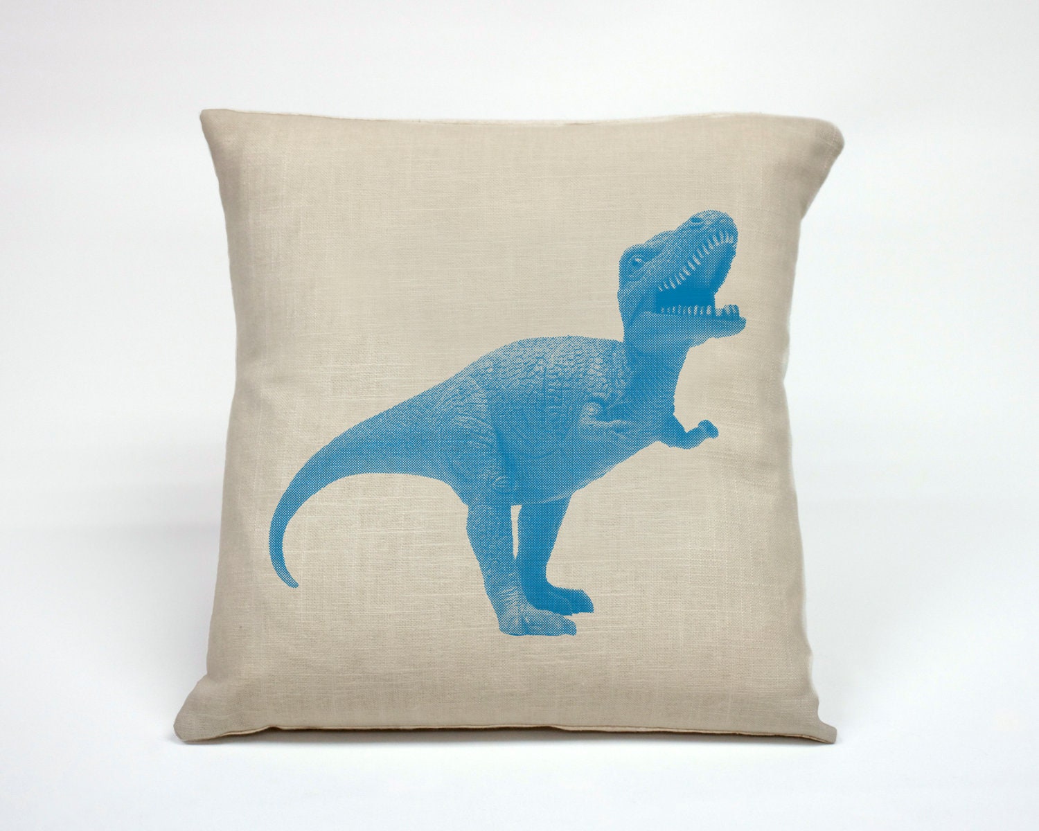 Graphic Pillow Handcrafted Dinosaur size 16 x 16" Without Insert