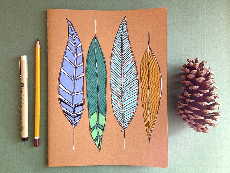Feathers Notebook-GRID-Moleskine Cahier Notebook LARGE - MeagansMark Feathers Notebook-GRID-Moleskine Cahier Notebook LARGE - MeagansMark