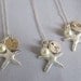 Bridesmaids gift of 9 StarFish Sterling Silver Stamped Disc Pearl Necklace Wedding Jewelry