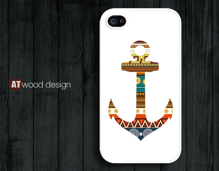 unique iphone case Hard case Rubber case iphone 4 case iphone 4s case New Iphone 5 case anchor graphic atwoodting design