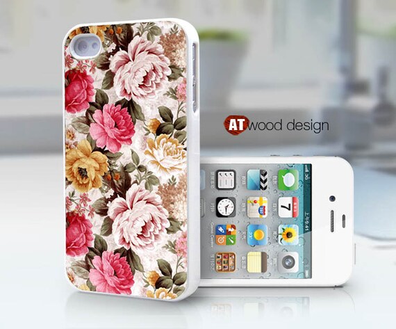 iphone four cases case for iphone 4s unique case iphone 4 or 4s case New Iphone 5 case classic rose flowers design