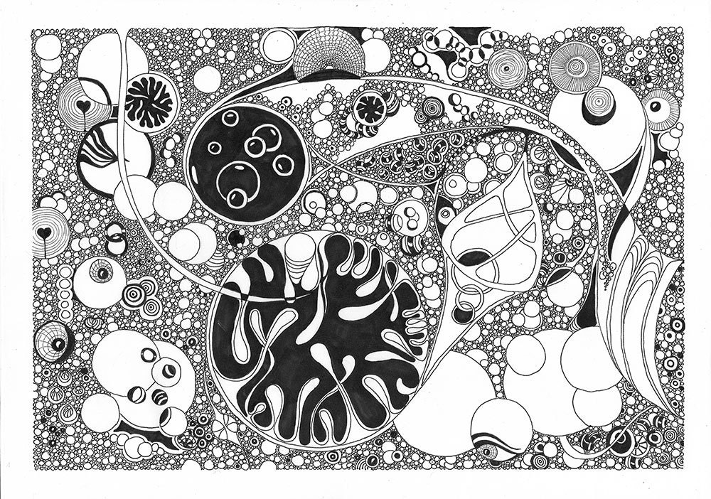 Circled circle - ink pen drawing