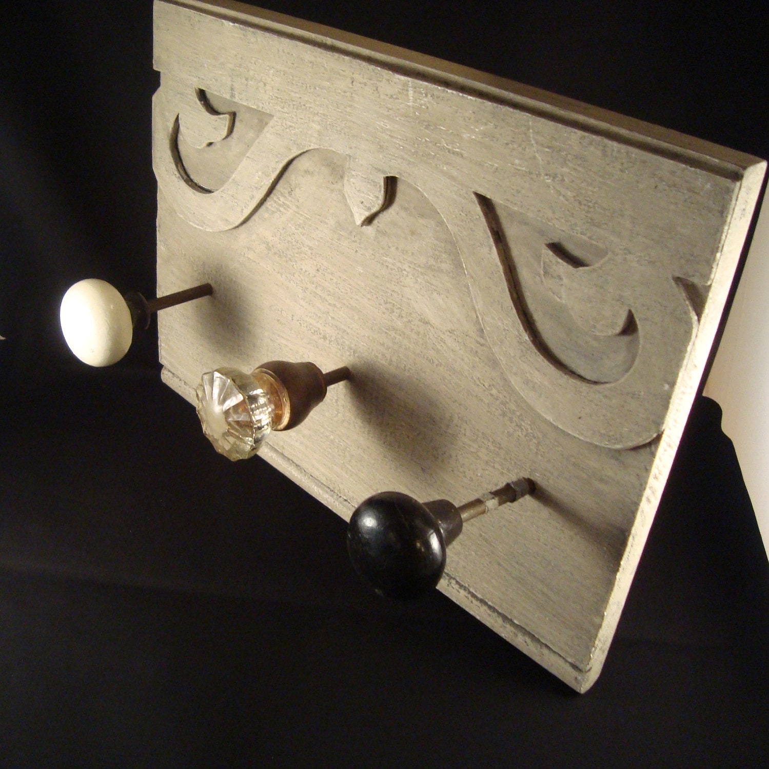 Memorial Day Sale   Shabby Chic Door Knob Coat Rack - Vintage Wall Decor
