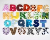 Rainbow Plush Fabric Alphabet Letters Children - Made To Order