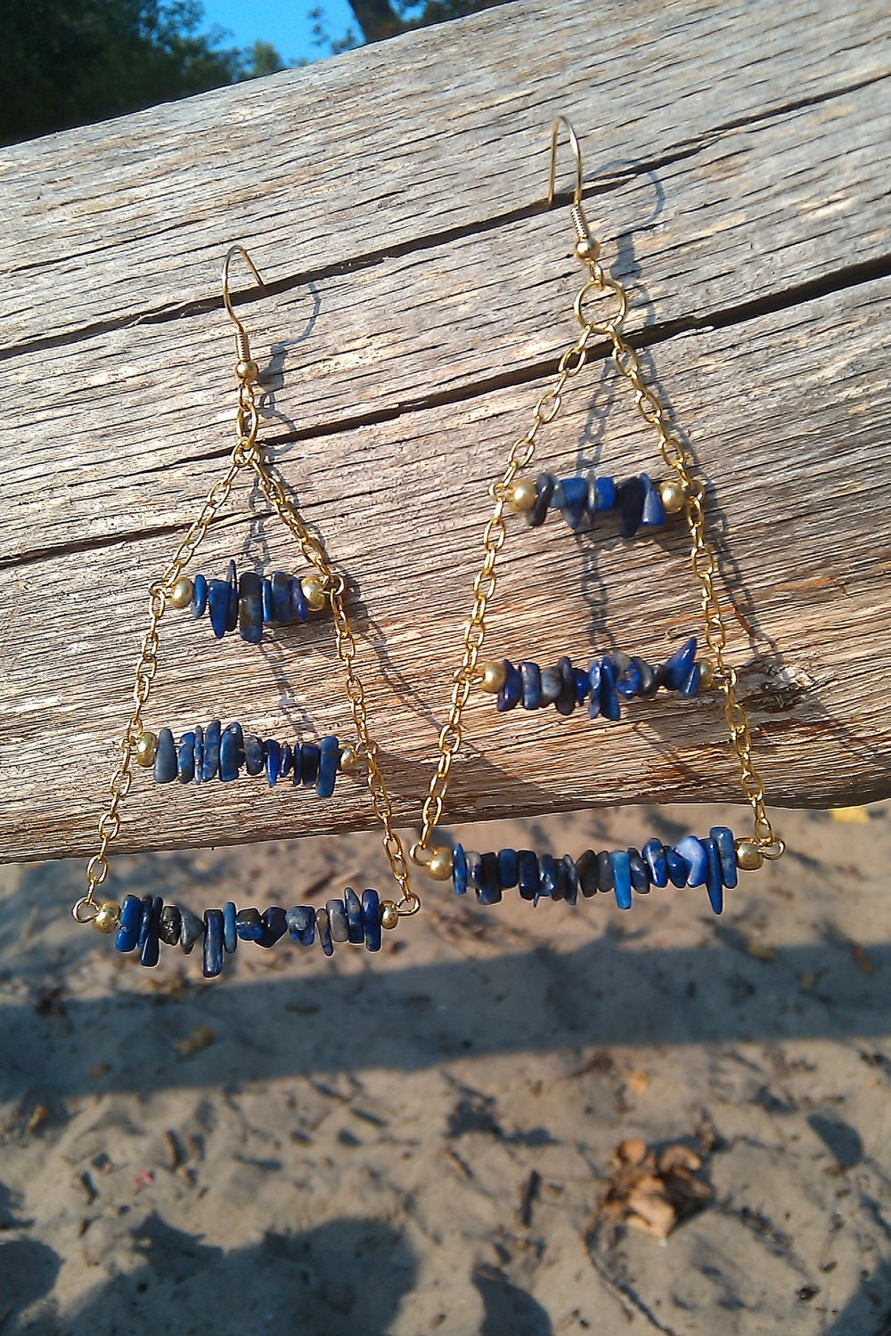 Lapis Lazuli Tiered Earrings