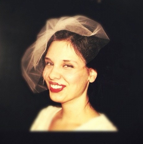 Blusher Veil for the Bride in IVORY 12" tulle