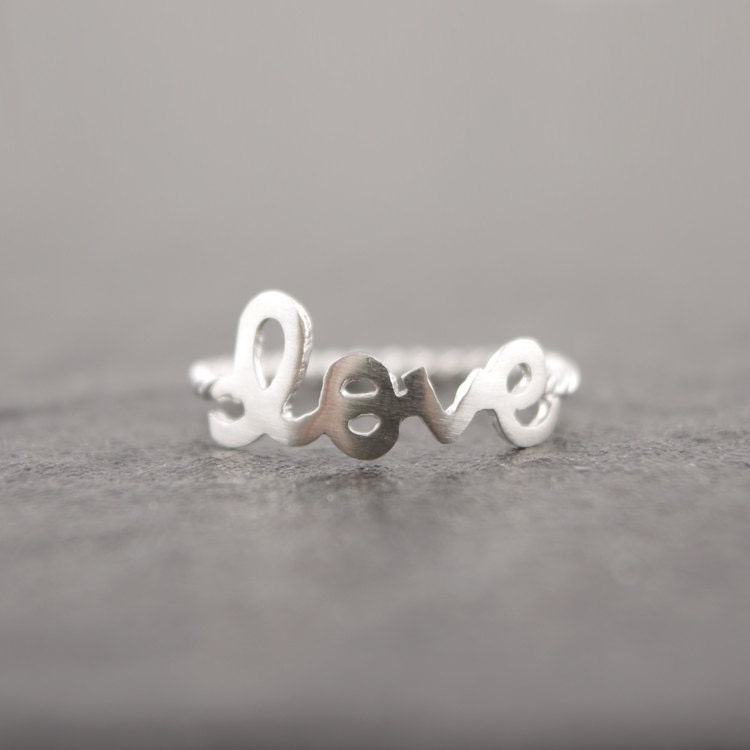 Sterling Silver Love Letter Ring