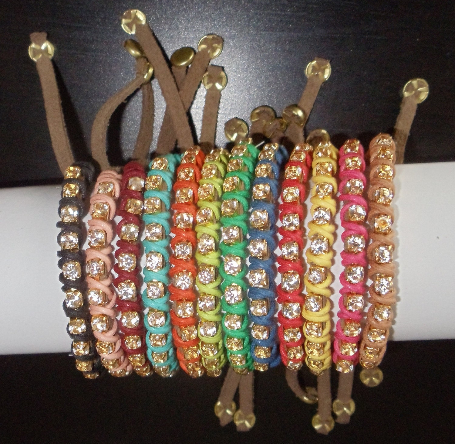 Set of 4 Rhinestone Bracelets (color combinations of your choice)