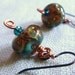Summer Ocean Earrings Lampwork Glass Beads Azure Blue Green Beautiful Handmade Beads