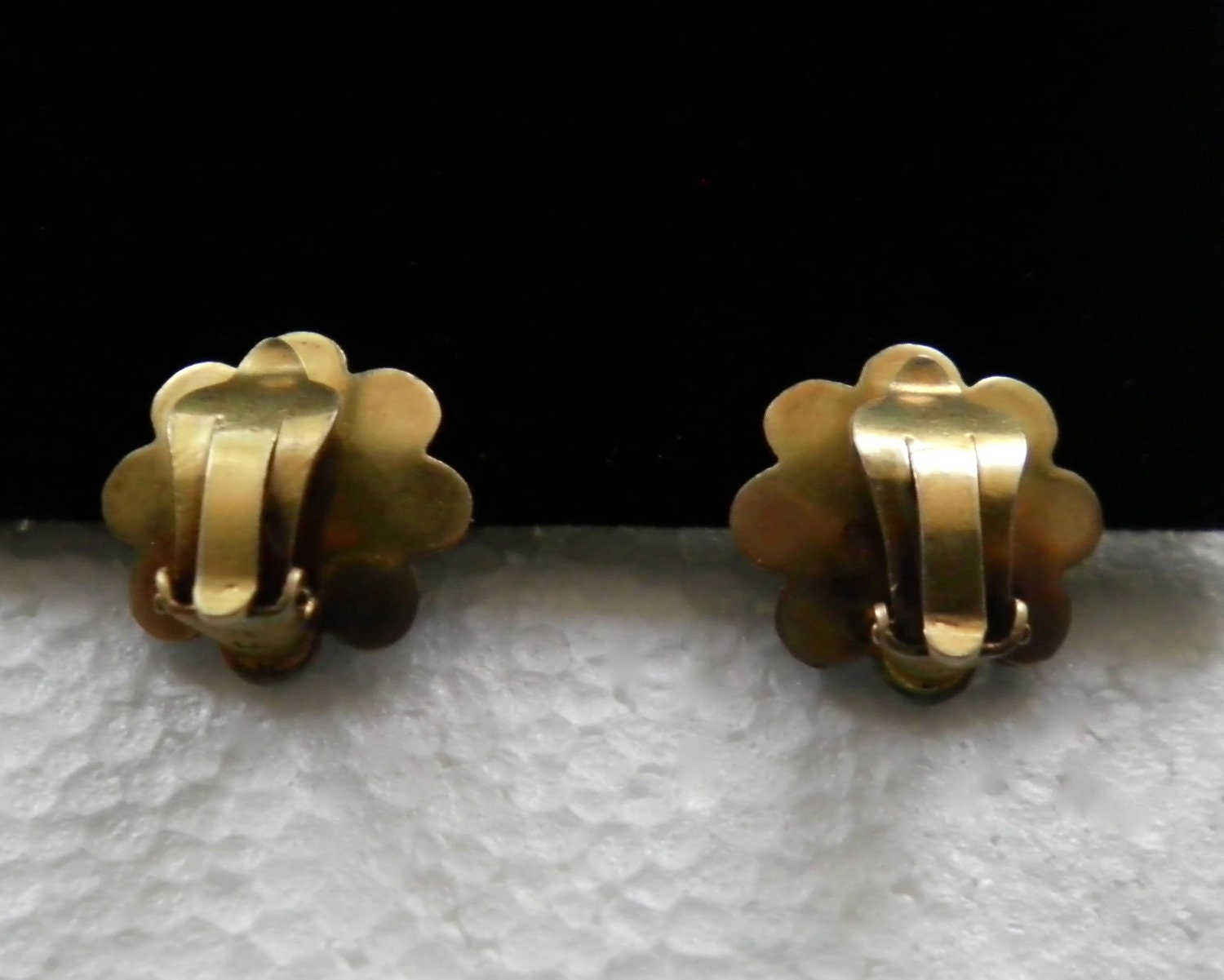 Vintage LAURITS BERTH Scandinavian Artisan Floral Earrings enamel on sterling