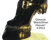 Reserved listing for Rayymie  - Black and Silver Hooves - Custom Made Boots to Order