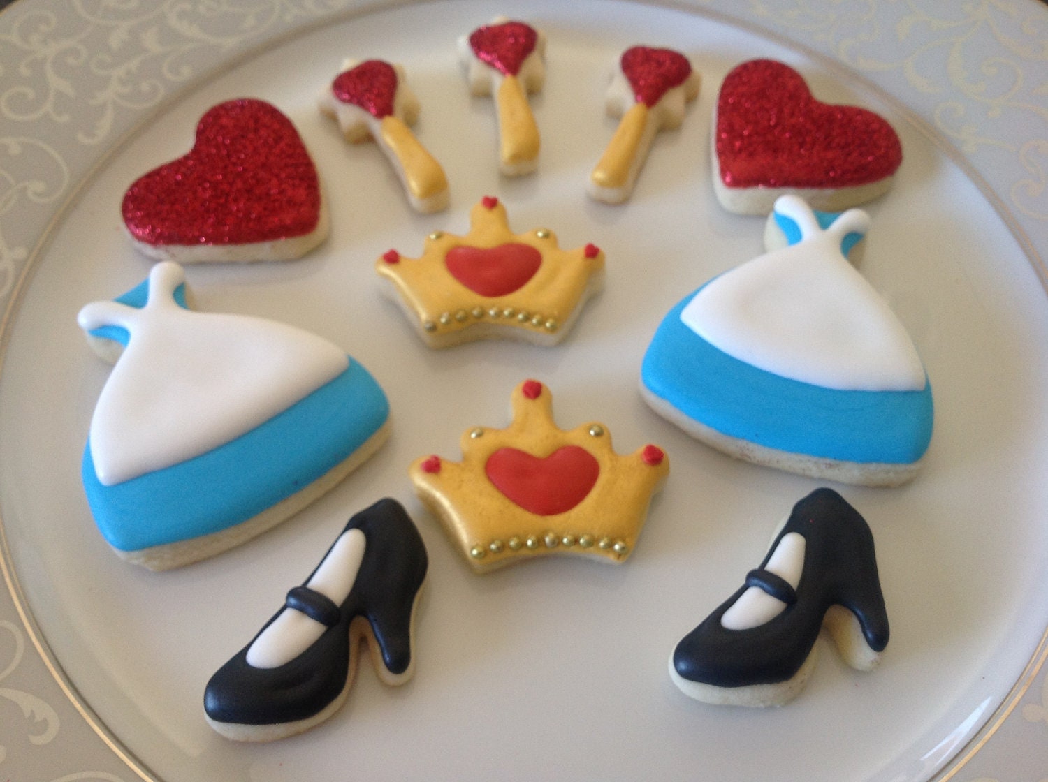 Dainty Petite Alice in Wonderland Sugar Cookies- Set of 12 bags