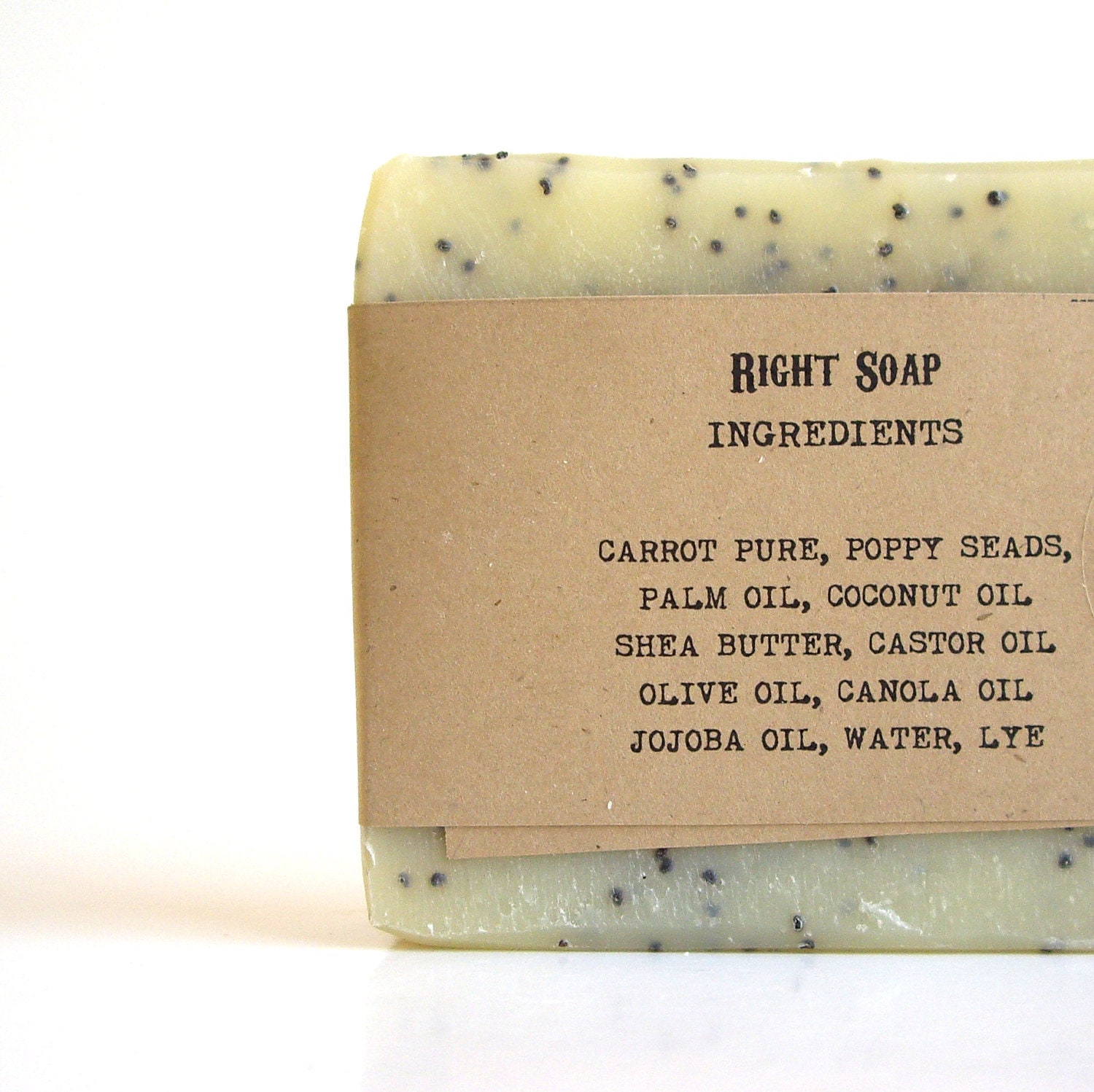 Soap Carrot and Poppy - Exfoliating soap, Scrub Soap, Vegan soap, Unscented soap