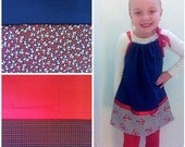 Custom made girls Sun dress in Sweet Sailor, Berry Cute or Tartan Treat