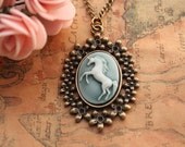 unicorn necklace,green resin unicorn pendant,alloy flower necklace---N047