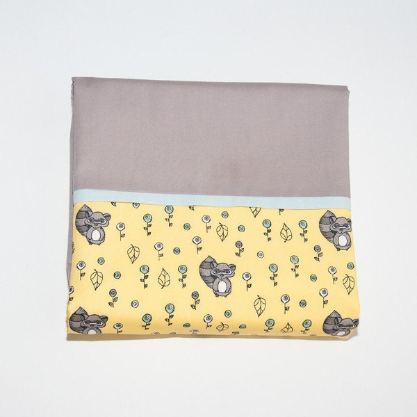 happy raccoon organic cotton and bamboo fleece baby blanket