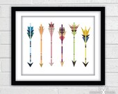 Colorful Collaged Arrows - Poster Print - Art Giclee Print - 10 x 8