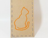 One Customizable Cat Silhouette Hand Embroidered Bookmark