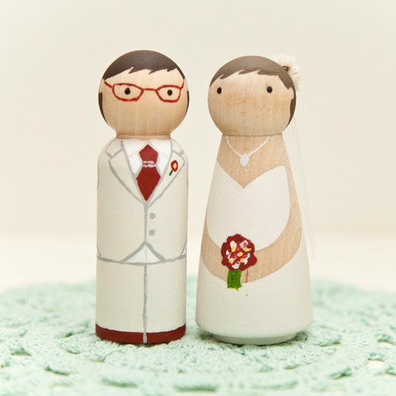 Custom Hand Made Wood Wedding Cake Toppers