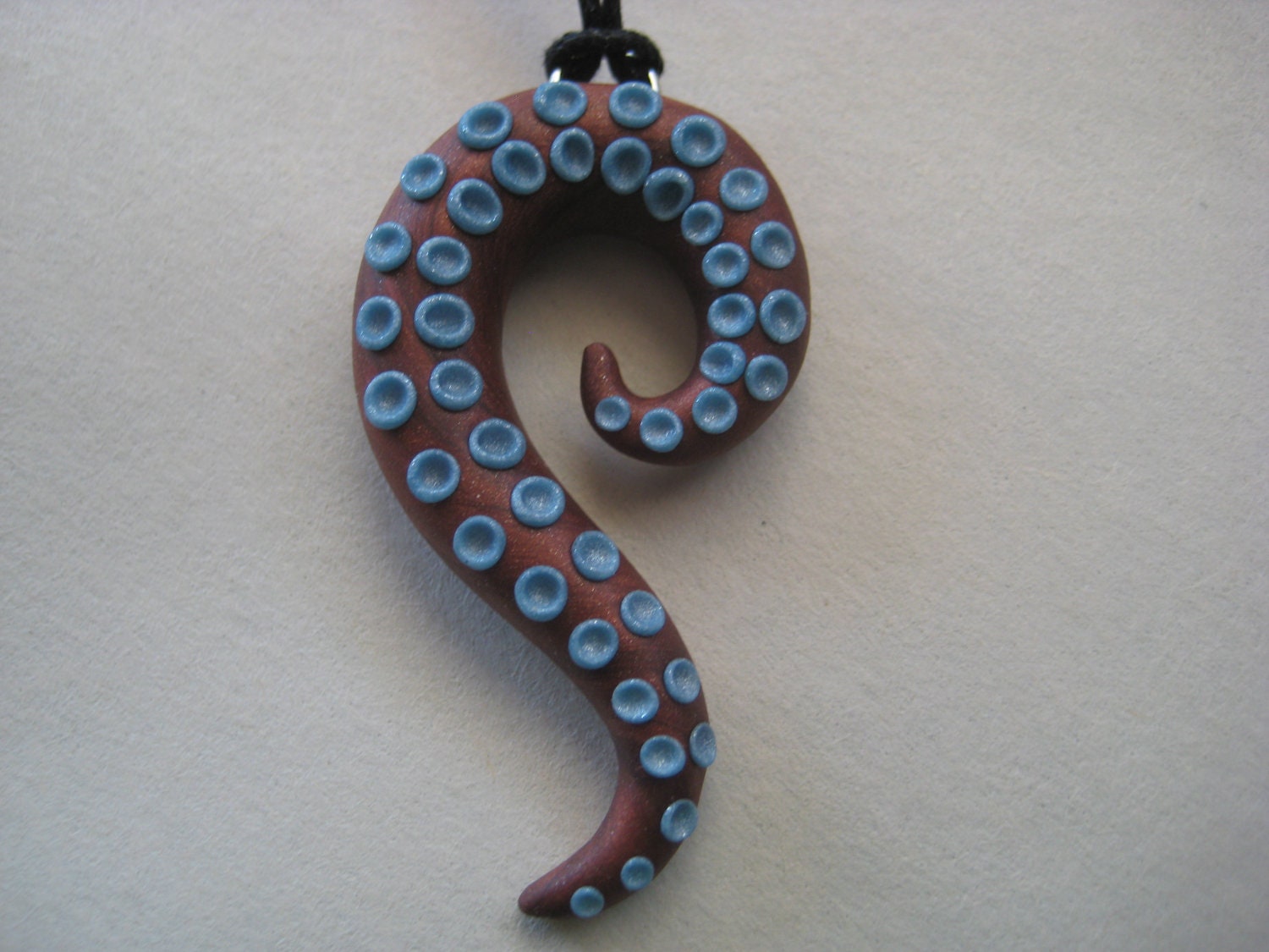 Brown & Blue Octopus Tentacle Necklace