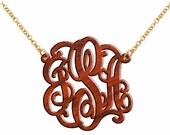 Monogram Necklace Hand Made Custom Tortoise Shell Initials Personalized A Party Jewelry  Acrylic     Bracelet   Earrings  Keychains