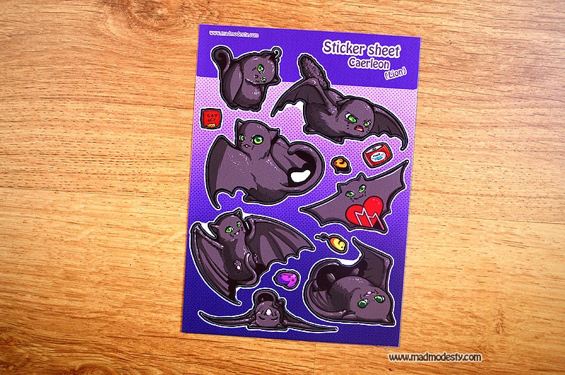 Sticker sheet: original character - cute cat bat