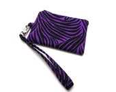 Mini Wristlet Wallet - Purple Zebra