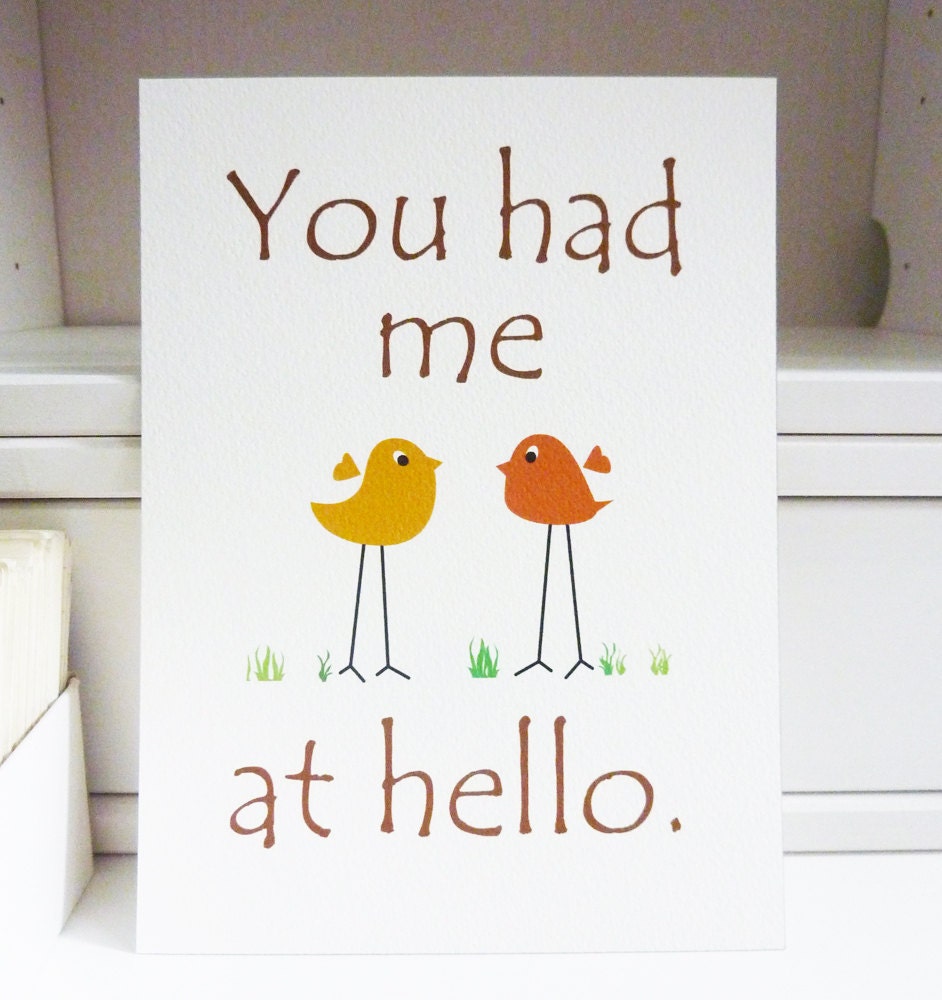 You Had Me At Hello - Jerry Maguire Movie Quote Typography Art Print 5x7
