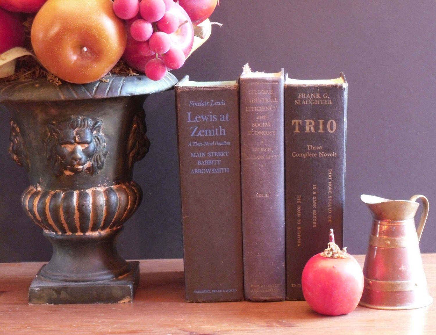 Instant Book Collection of 3 Vintage Shabby Interior Decor Books Dark Blue Black