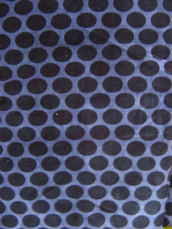 Dots black - velour - 1 meter (about 1,1 yards)
