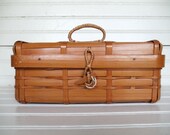 1940's Vintage  Woven Bamboo Japanese Sewing/Storage Basket "Occupied Japan"